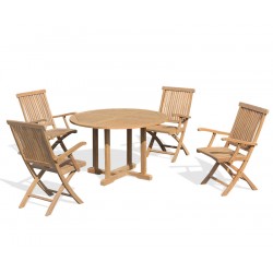 Canfield 4 Seater Round Table 1.2m & Brompton Folding Armchairs