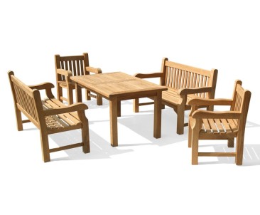 Balmoral 5ft Dining Table and Benches Set