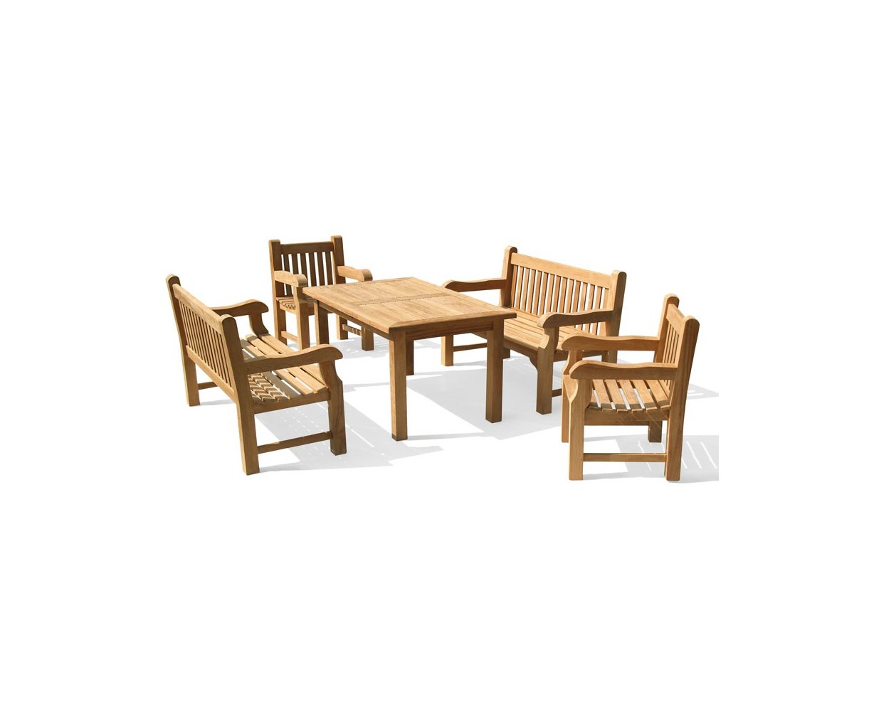 Balmoral 5ft Dining Table and Benches Set