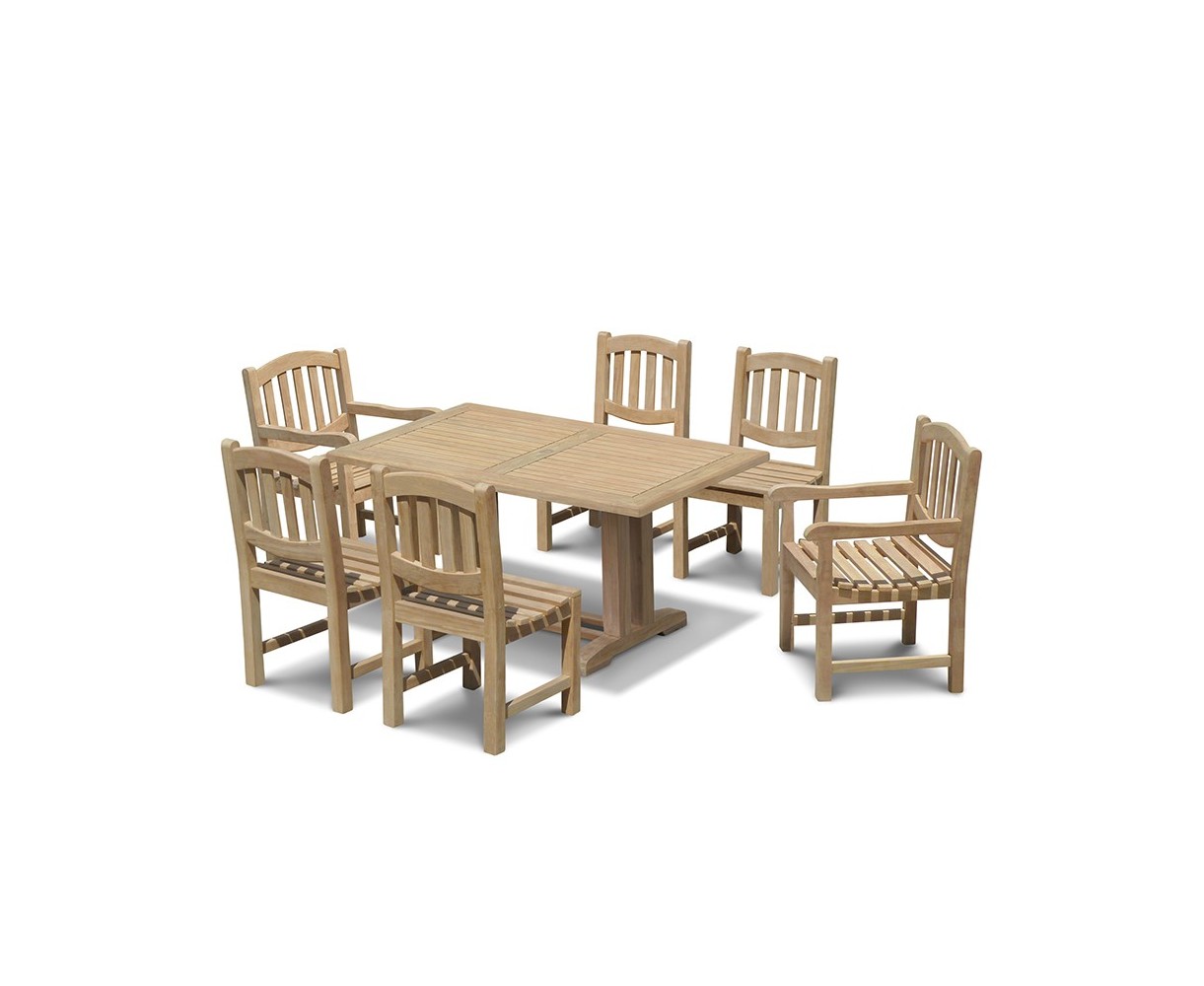 Cadogan 6 Seater Garden Table 1.5m, Ascot Side Chairs & Carver Chairs
