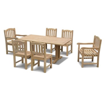 Cadogan 6 Seater Garden Table 1.5m, Ascot Side Chairs & Carver Chairs