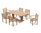 Cadogan 6 Seater Garden Pedestal Table 1.5m & Yale Stacking Chairs