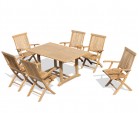 Hilgrove 6 Seater Rectangular Table 1.5m with Brompton Folding Armchairs