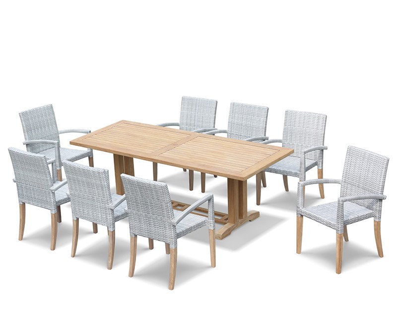 8 Seater Patio Set with Cadogan Table 2.25m & St. Tropez Stacking Chairs