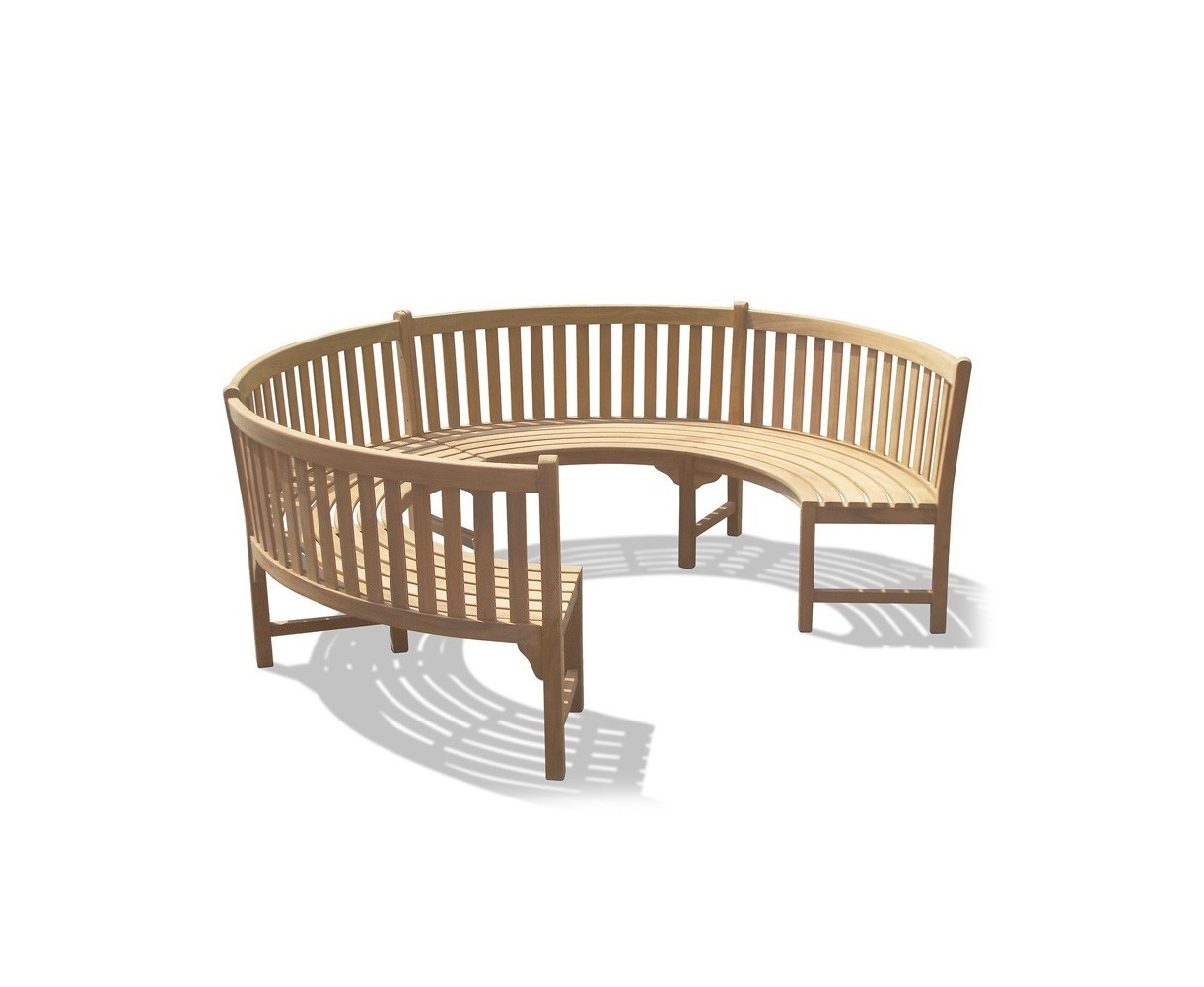 Henley ¾ Teak Curved Garden Wooden Bench