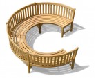 Henley ¾ Teak Curved Garden Wooden Bench