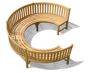 Henley ¾ Teak Curved Garden Wooden Bench