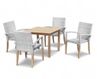 St Tropez Teak and Rattan Table and Chairs Set