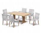 6 Seater Outdoor Dining Set with Cadogan 1.8m Table and St. Tropez Stacking Chairs