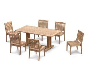 Cadogan Outdoor Pedestal Table 1.8m & 6 Hilgrove Stacking Chairs