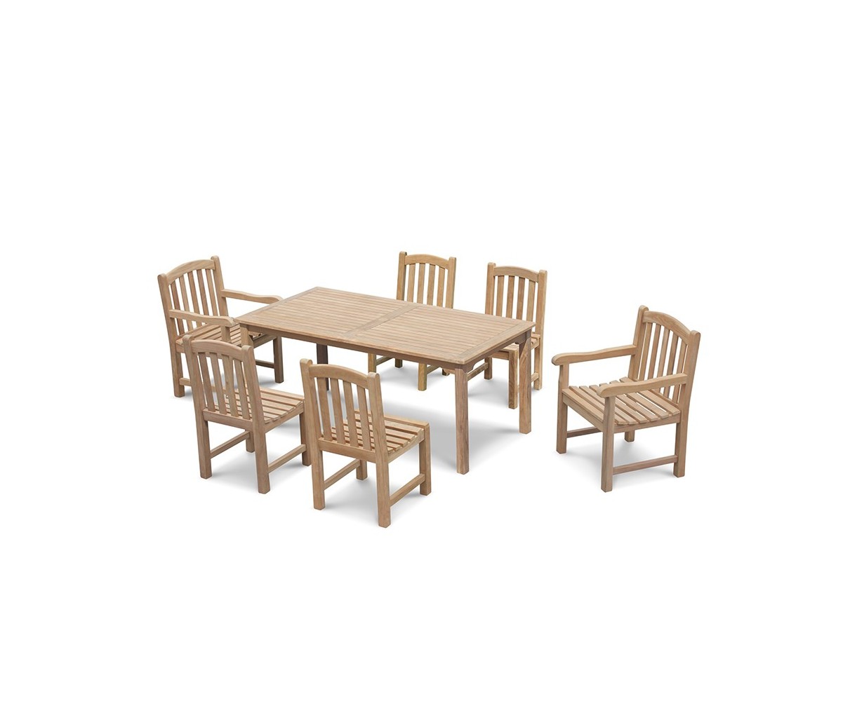 Sandringham 6 Seater Garden Table 1.8m with Clivedon Chairs