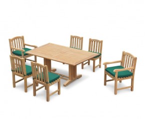 Cadogan 6 Seat Rectangular Pedestal Table 1.8m, Clivedon Armchairs & Side Chairs