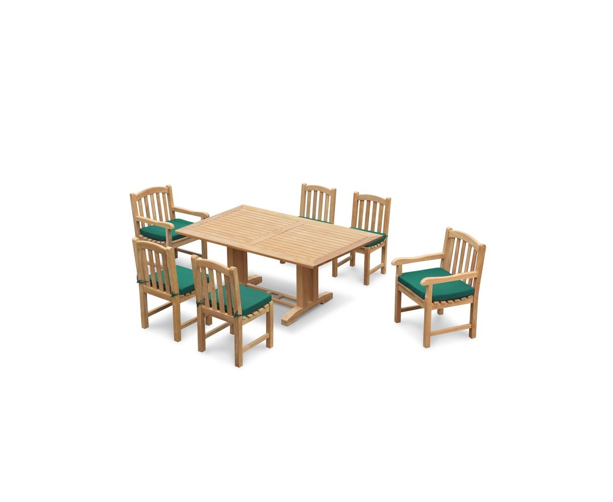 Cadogan 6 Seat Rectangular Pedestal Table 1.8m, Clivedon Armchairs & Side Chairs