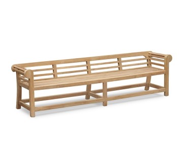 Low Back Teak Lutyens-Style Bench - 2.7m