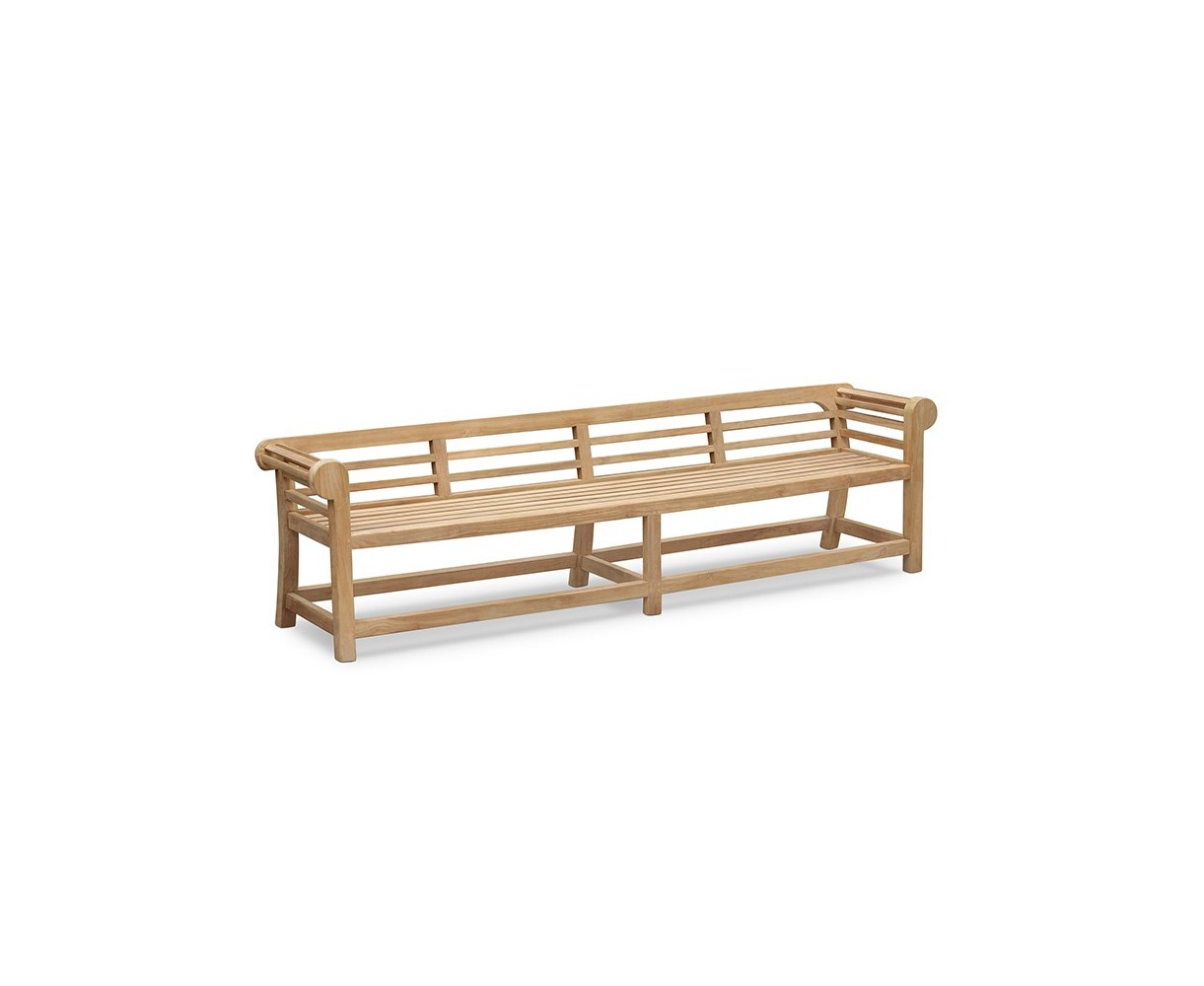 Low Back Teak Lutyens-Style Bench - 2.7m