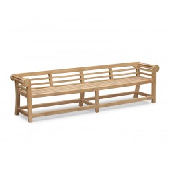 Low Back Teak Lutyens-Style Bench - 2.7m