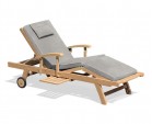 Luxury Teak Reclining Lounger with Arms & Cushion