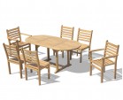 Brompton Bijou 6 Seater Extending 1.2 - 1.8m Table, Yale Stacking Armchairs and Side Chairs