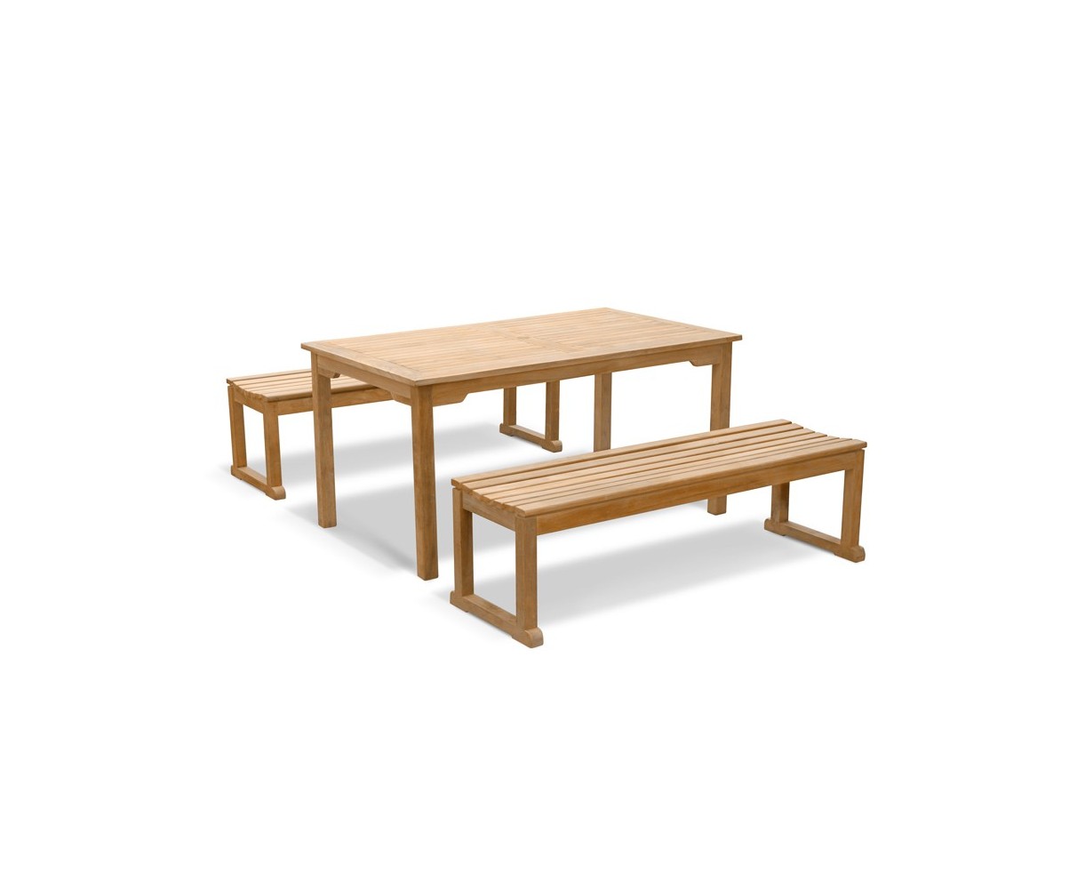 Sandringham Teak Table and Benches Set 1.5m