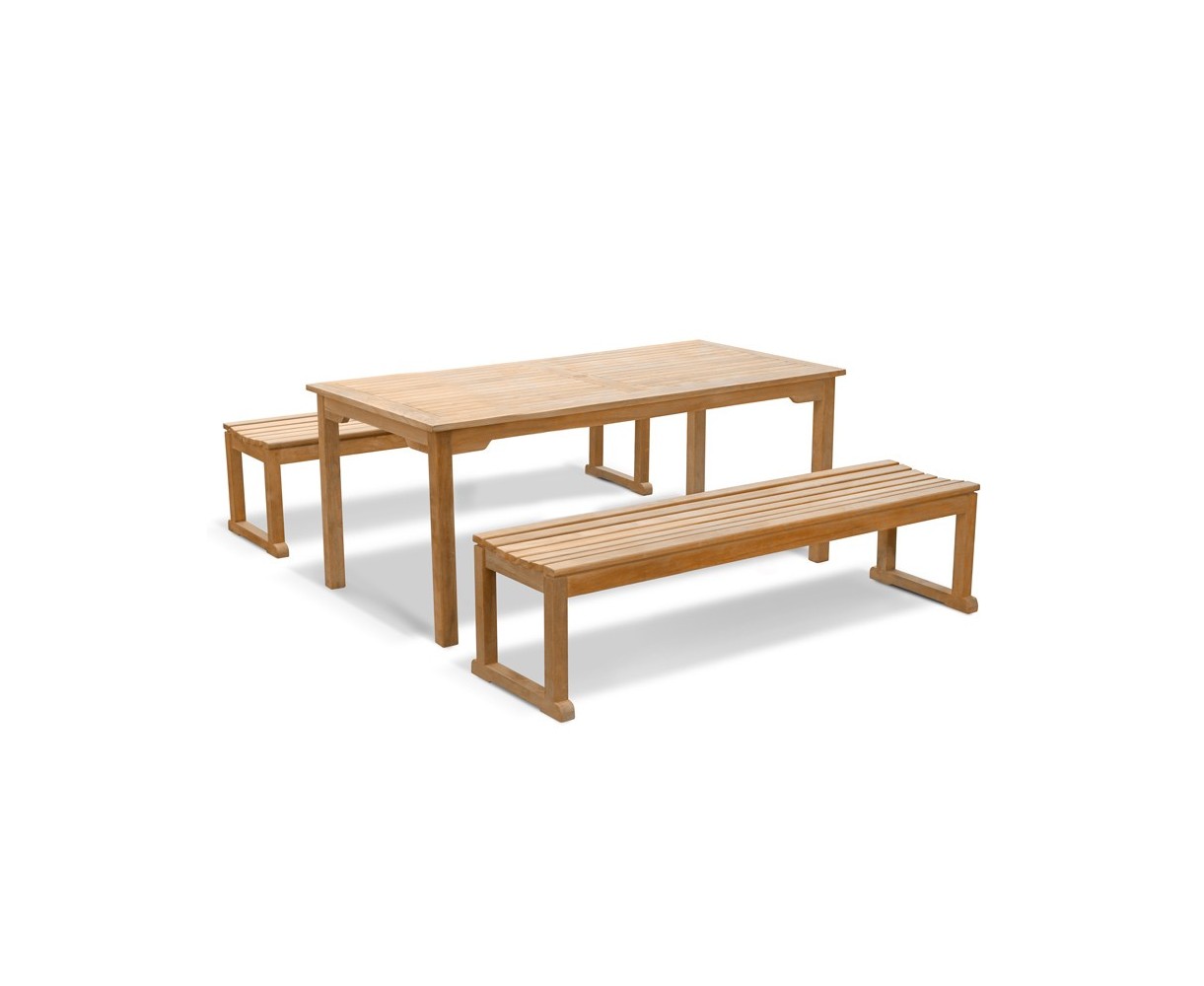 Sandringham Teak Table and Benches Set - 1.8m