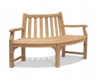 Teak Tree Seat Quarter Bench with arms