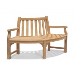 Teak Tree Seat Quarter Bench with arms