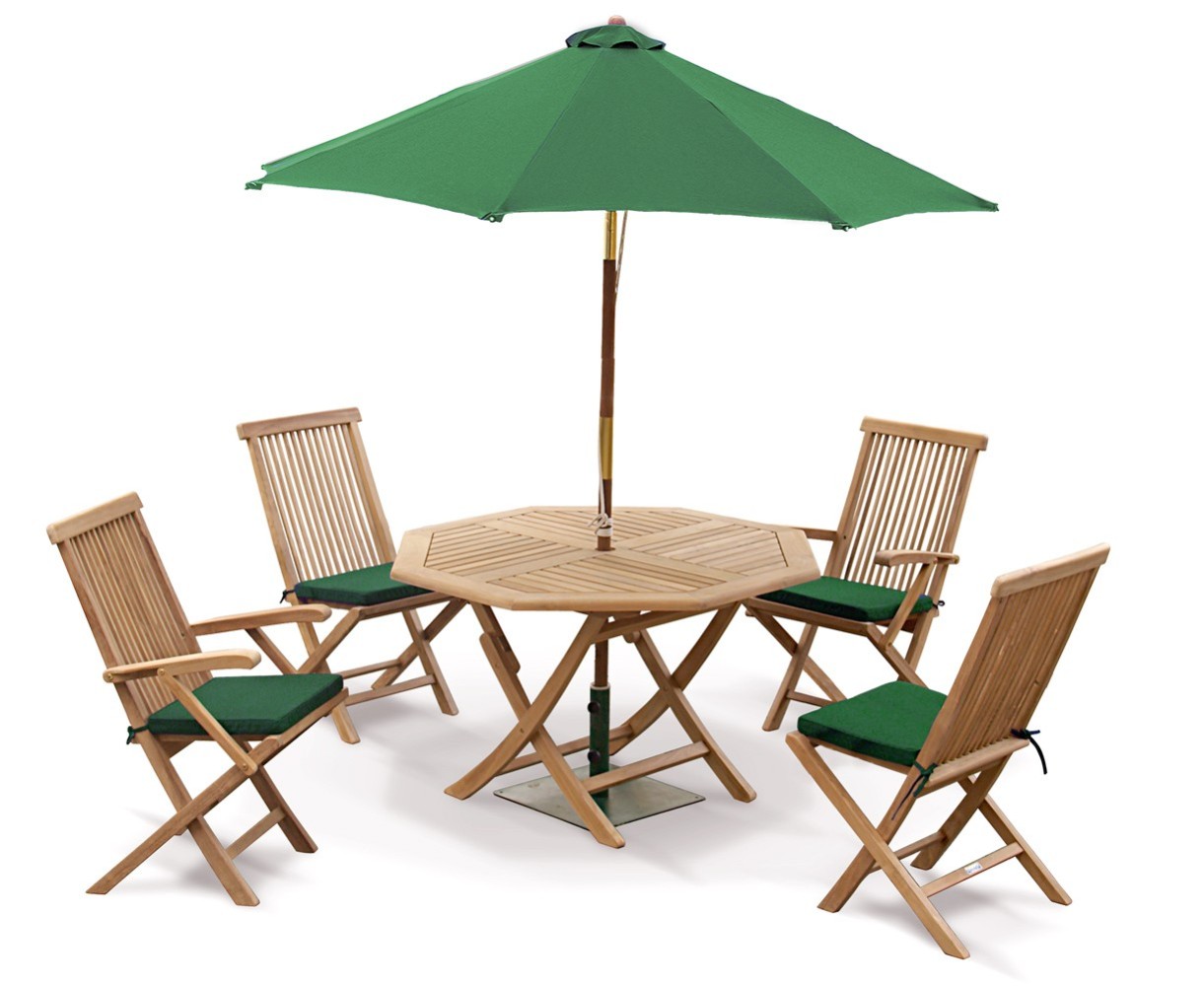 Suffolk Octagonal Folding Garden Table and Chairs Set