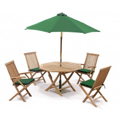 Suffolk Octagonal Folding Garden Table and Chairs Set