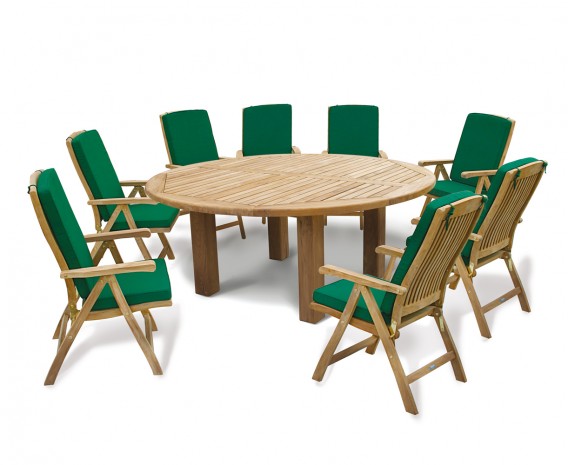 Titan 8 Seater Garden Dining Set With Reclining Chairs - Garden Furniture Set Reclining Chairs