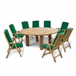 Titan 8 Seater Garden Dining Set With Reclining Chairs