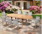 St Tropez 8 Seater Teak Table and Wicker Stacking Chairs Dining Set