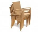 St Tropez 8 Seater Teak Table and Wicker Stacking Chairs Dining Set