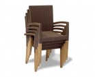 St Tropez 8 Seater Teak Table and Wicker Stacking Chairs Dining Set