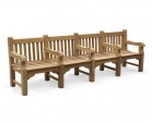 Balmoral Park Bench - Teak Wooden Street Bench - 3m