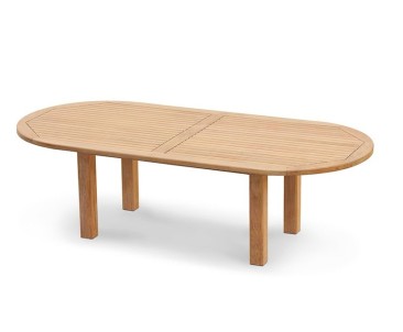 Titan Teak Oval Outdoor Dining Table - 2.6m - Oval Garden Tables