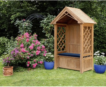 Teak Garden Arbour Bench - Garden Storage Benches