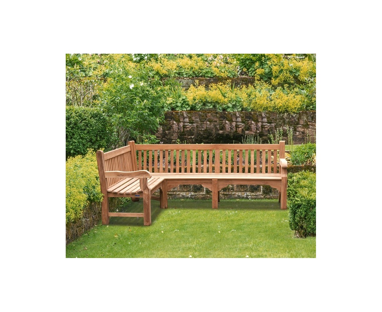 Balmoral Teak Wooden Corner Garden Bench (Left Orientation)