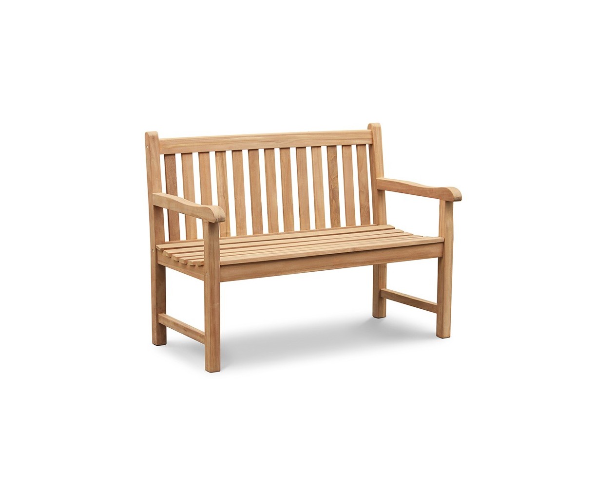 York Teak Garden Bench, Flat Pack - 1.2m