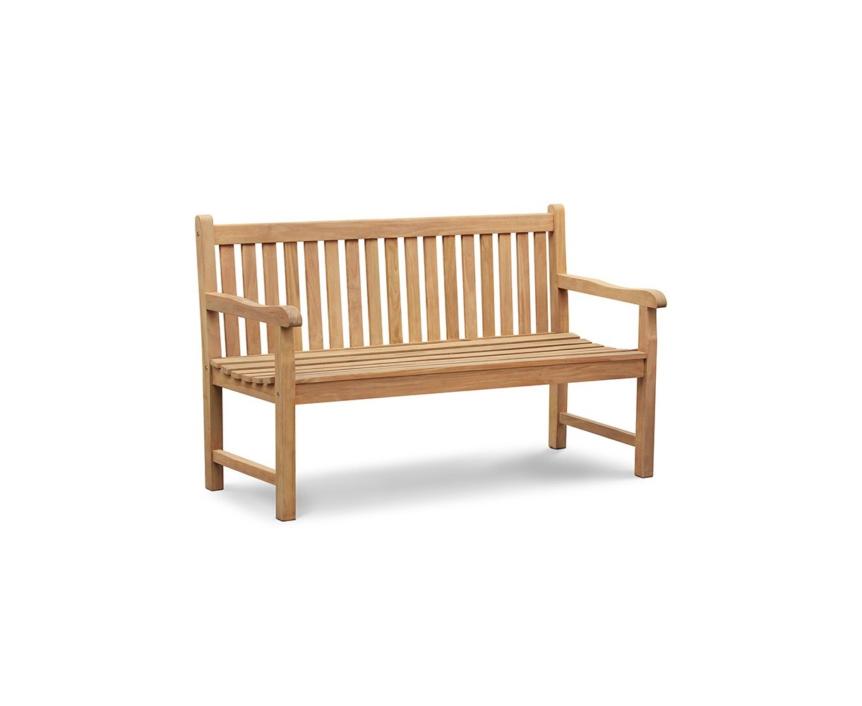 York Teak Garden Bench, Flat Pack - 1.5m