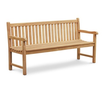 York Teak Garden Bench, Flat Pack - 1.8m