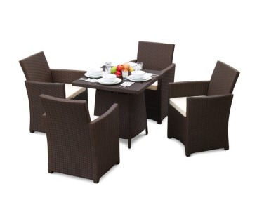 Eclipse Poly Rattan 4 Seater Garden Set (6mm flat weave) - Synthetic Rattan