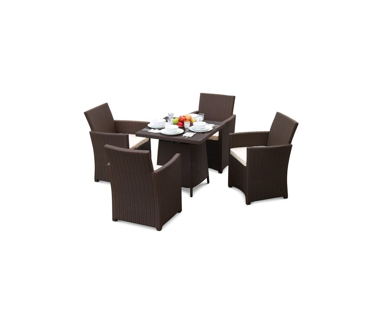 Eclipse Poly Rattan 4 Seater Garden Set (6mm flat weave)