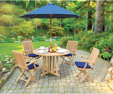 Berrington Round Garden Gateleg Table and Armchairs Set