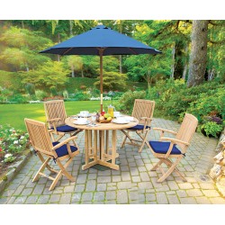 Berrington Round Garden Gateleg Table and Armchairs Set