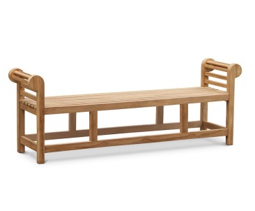 Lutyens-Style Teak Backless Garden Bench - 1.95m