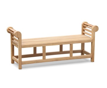 Lutyens-Style Teak Backless Outdoor Bench - 1.65m