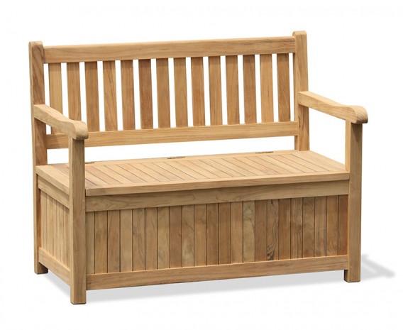 Windsor Teak Garden Storage Bench With, Wooden Storage Bench Outdoor
