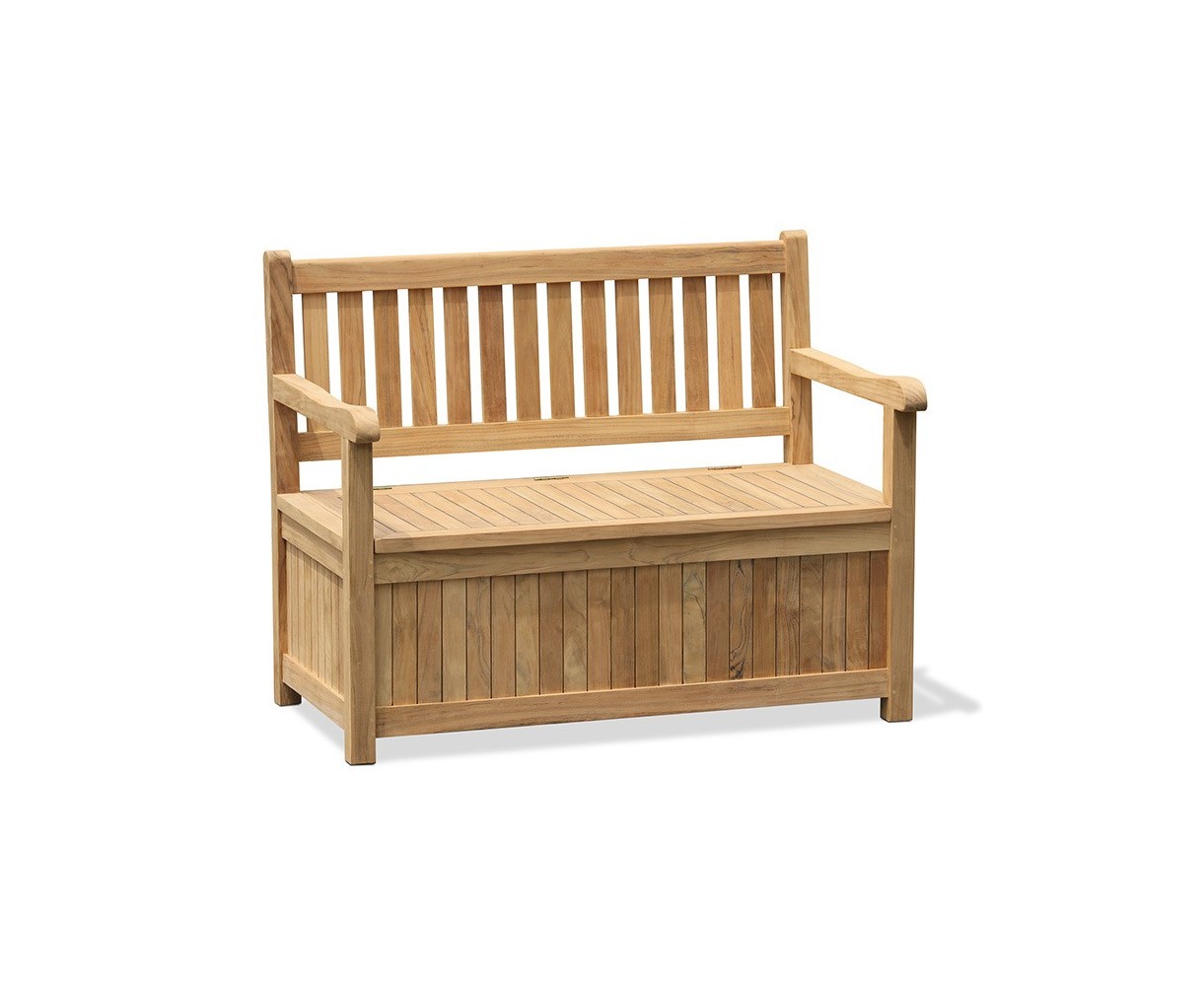 Windsor Teak Garden Storage Bench with arms – 1.2m