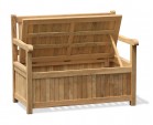 Windsor Teak Garden Storage Bench with arms – 1.2m