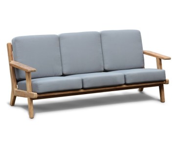 Eero Mid-Century Deep Seated Teak Garden Sofa, 3 Seater